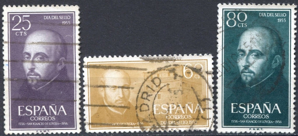 España 1955 1166/68 Sellos º San Ignacio de Loyola completa Timbre Espagne Spain Spagna